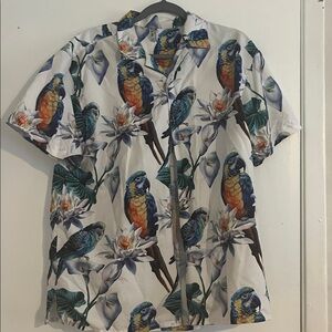 Tropical Parrot Print Shirt